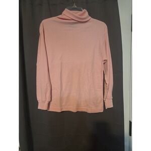 Hunters‎ Run Pink Long Sleeve Pullover, Women's Small, Cozy Turtle Neck Shirt